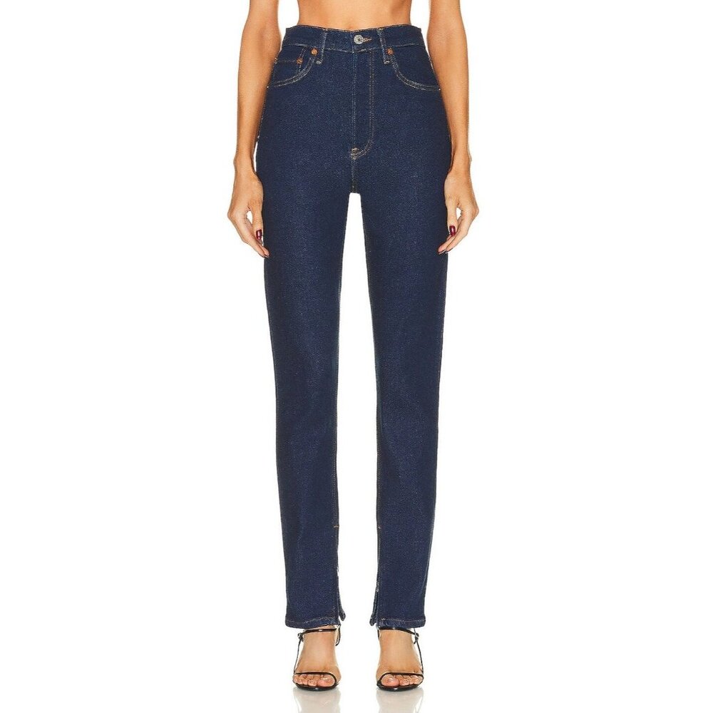 RE/DONE Super High Drainpipe Jeans in Rigid Like 25 New Womens Denim Pants